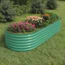 10x4x1.5ft Raised Garden Bed,Galvanized Raised Planter Boxes Outdoor with Easy Assembly, Large Garden Bed for Vegetables, Fruits, Flower,Raised Garden Bed,Green