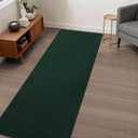 Large Modern Runner Rugs for Living Room Bedroom, 2x6 Feet Dark Green Ultra Soft Thickened Memory-Foam Indoor Rug, Comfy Aesthetic Solid Minimalist Carpets for Girls Boys Nursery Dorm Home Decor