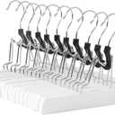 Amazon Basics Wooden Pants Hangers - White, 10-Pack