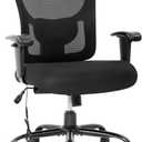 Big and Tall Office Chair 400lbs Cheap Desk Chair Mesh Computer Chair with Lumbar Support Wide Seat Adjust Arms Rolling Swivel High Back Task Executive Ergonomic Chair for Women Men,Black (7565111cm)