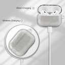 3 x Aitipy Compatible with Airpods Pro 2 Case, Cute White Floral Aesthetic Design with Carabiner, Soft TPU Skin Anti-Scratch Shockproof Protective Cover for Women Girls