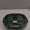 TRAVELISIMO Electric Lunch Box for Adults 100W Heated Lunch Box For Men 1.5L Stainless Steel Portable Food Warmer, 12/24/110V for Travel & Work, Loncheras Electricas Para Calentar Almuerzo (Dark Green)