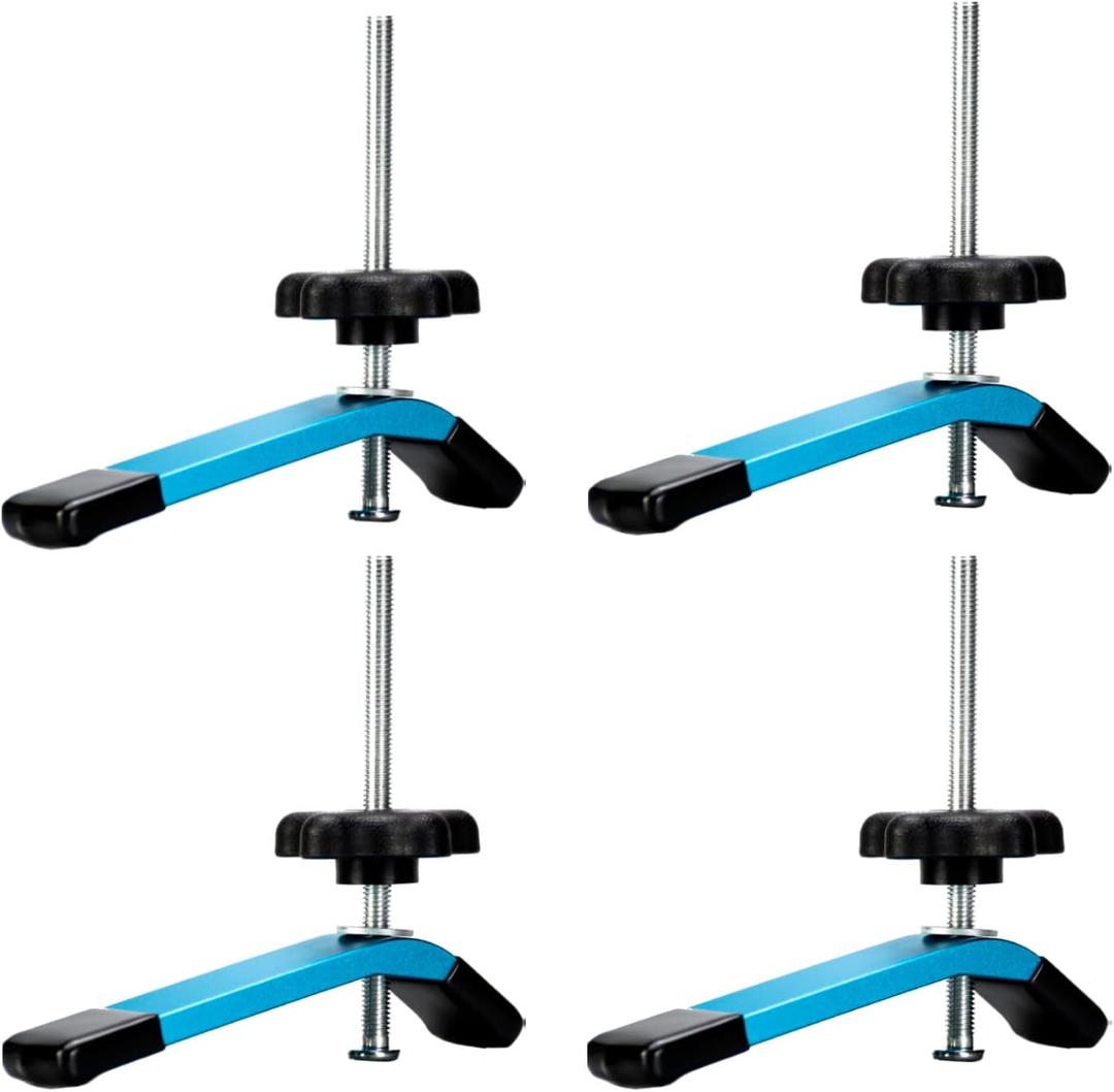 4pcs Blue T-Track Clamps for Woodworking - Gifts for Woodworkers Men Women | 4pcs Hold Down Clamps for Woodworking with 5 inches Length T Rail Track Slot Bolts