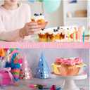 Layhit 600 Pcs Square Mini Foil Cupcake Liners Disposable Brownie Square Baking Cups Foil Muffin Liners Cupcake Papers Party Supplies for Weddings Birthdays Baby Showers (Bright Color)