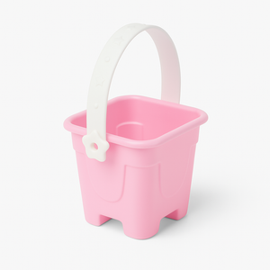 Kids Beach Sand Bucket with Handle – Pink Plastic Pail for Sand, Water & Outdoor Play