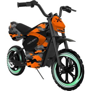 Hover-1 My First Dirt Bike for Kids - 300W Motor, 9MPH Max Speed, 9 Mile Range, 12 Off-Road Tires, 120LB Max Weight, Twist Grip Throttle & Rear Disc Brake Electric Dirt Bike for Kids Ages 5+ Years (Camo)