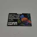 ARTISTRO 24 Metallic Dual-Tip Acrylic Paint Markers for Rock, Canvas, Glass, Wood, & More Fine + Dot Tips