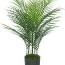 Artificial Palm Plant 2FT Fake Palm Tree with 12 Trunks Perfect 24inch Faux Tropical Palm Plants in Pot for Indoor Outdoor House Home Office Garden Modern Decor Housewarming Gift (1Pack)