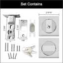Pocket Door Lock,Privacy Door Hardware Suitable for Bathroom Bedroom etc Recessed 2 Sided, 2 3/8" Backset, Invisible Hardware for 1 3/8 to 2 3/16 Thickness Door (Sliver, Keyed Lock)