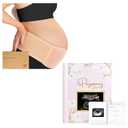 KeaBabies Maternity Belly Band for Pregnancy & 14-Pack Organic Nursing Pads - Soft & Breathable Pregnancy Belly Support Belt - Washable Breast Pads for Breastfeeding - Pelvic Support Band -Nursing Bra