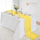 6 Pack Light Yellow Cheesecloth Table Runner 21x120 Inches, Boho Gauze Rustic Semi Sheer Cheese Cloth Table Runners for Easter Wedding Bridal Baby Shower, Birthday Party, Long Farmhouse Table Decor