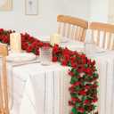 2pcs Artificial Flowers Garland 
Fake Red Roses Vines Silk Flowers Faux Plastic Outdoor Hanging Floral Ivy Garland Decoration for Wedding Arch Bedroom Home Wall Backdrop Room Decor