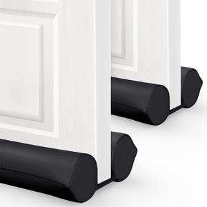 2 Pack Under Door Draft Stopper - Bottom Door Gap Filler & Seal - Fits 30 to 36 Door, Block Cold Air, Noise, Sound, Wind, Bugs, Easy to Install, Double Side Block, No Adhesive, Black