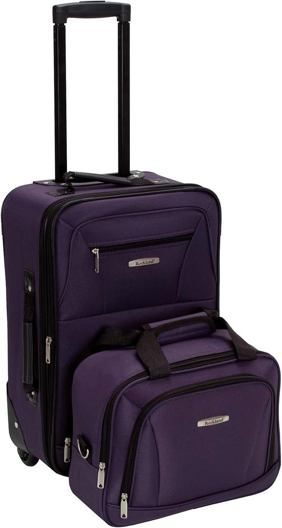 Rockland New Generation 2-Piece Lightweight Carry-On Softsided Luggage Set Purple