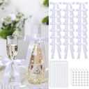 Suncalla 44 Pcs Pearls and Prosecco Bridal Shower Decorations 24 Wedding Champagne Bottle Bows with 20 Pearl Stickers Bottle Wraps for Bridal Shower Bachelorette Engagement Party Decor Wedding Gifts