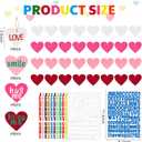 Marsui 36 Pcs Valentine's Day Gifts Wooden Heart Ornaments DIY Hanging Ornaments with Rope and 12 Piece Letter Patches 3.5" Wooden Heart Crafts for Gifts Valentines Day Tree Party Wedding Decoration