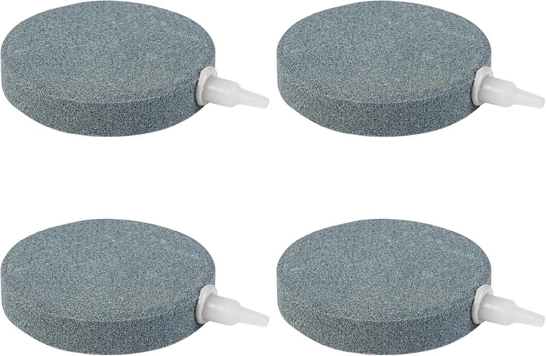 AQUANEAT Air Stone Disc, 4 Packs, Aerator Bubble Diffuser, Air Pump Accessories for Hydroponics, Aquarium Fish Tank, Ponds, DWC Reservoirs and Circulation System (3 inch)