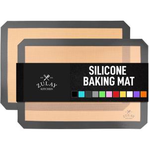 Zulay Kitchen Silicone Baking Mat Set  2-Pack 16.5  11.6 Reusable Non-Stick Silicone Baking Sheets, Food-Safe, Heat-Resistant up to 250F  Perfect for Cookies, Pastries & Oven Use (Dark Gray)