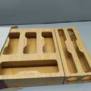 Shaw Limited Ziplock Bag Organizer - Bamboo, 6 in 1 Wrap Dispenser with Cutter, Perfect for Gallon, Quart, Sandwich & Snack Bag, Cling Film, Aluminum Foil etc; Compatible with 12" Kitchen Rolls