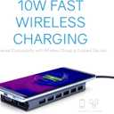 Realm USB C Hub, 15-in-1 Hub with Wireless Charging, 60W Power Delivery, 4K HDMI, 7 USB A Ports, VGA, Ethernet, Dual Video Output, 3.5mm Aux, SD & Micro SD Port, for MacBook Pro & Other USB C Laptops