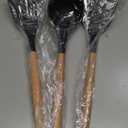 3 Pack Kitchen Utensils Set, Non-stick Large Solid Spatulas Spoons Turners,Silicone Cooking Utensils Set with Heat Resistance (Black)