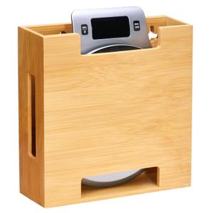 Bamboo Kitchen Scale Holder, Wall Mount or Magnetic Fridge Mount  No-Drill Adhesive Organizer for Digital Food & Coffee Scales | Slim Space-Saving Storage