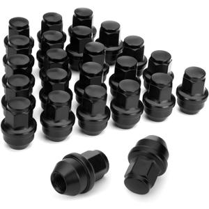 Dynofit 14x1.5 OEM Lug Nuts for F150 2015-2024, 24pcs One-piece Stock Lugnuts Compatible with Ford Expedition F-150 Lincoln Navigator 2016-2018/2019-2024, 14mmx1.5 Factory Tuner Nuts Replace OE#611008 (Black)