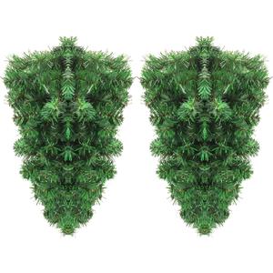 4 Pack Artificial Green Christmas Teardrop Door Swag DIY Xmas Wreath Garland Pine Swag Decor for Holiday Winter Wall Front Door Mantle Fireplace Indoor Outdoor Decor (Green, 18 inch)