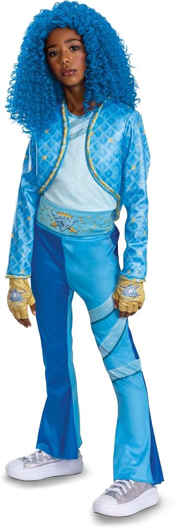 Descendants Chloe Deluxe Costume, Official Disney Descendants The Rise of Red Costume Jumpsuit, Wig not Included, Child Size (7-8)