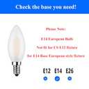 Beonllay E14 LED Bulb 40W Equivalent 4W Dimmable European Base Light Bulbs, 3000K Soft White E14 Frosted Glass Decorative Bulb, Pack of 4