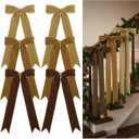 Riceshoot 6 Pcs Vintage Large Velvet Christmas Wreath Bow Pre Tied Brown Velvet Ribbon Bows Rustic Crafts Christmas Tree Topper for Xmas Garland Home Door Outdoor Decorations (12'' X 23.5'')