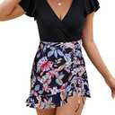 Blooming Jelly Women's Tummy Control Swimsuits One Piece Bathing Suit Plus Size Swim Dress Modest Ruffle Swimwear Size XL