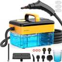 10S Fast Heating Heavy Duty Steam Cleaner 7 Adjustable Levels, 1.6 Quarts Tank, Continuous Spray, Natural Deep Cleaner, Portable Handheld Steamer with 15 Accessories for Home, Car, Tile (Yellow)
