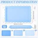 6 Pcs Blue Serving Trays Plastic Platters Dessert Cupcake Holder Party Supplies 14.4 x 9.3 Inches Rectangular Cookie Snack Display Tray for Wedding Restaurant