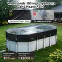 QH.HOME 550D 18x33 Ft Oval Winter Pool Cover Tear Resistant Thick Fabric