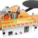 Portable Edge Banding Machine, Curved and Straight Dual Use Two-Side Gluing Variable Speed Intelligent Temperature Control Automatic Cutting for Oversized Panels Woodworking Edge Banding
