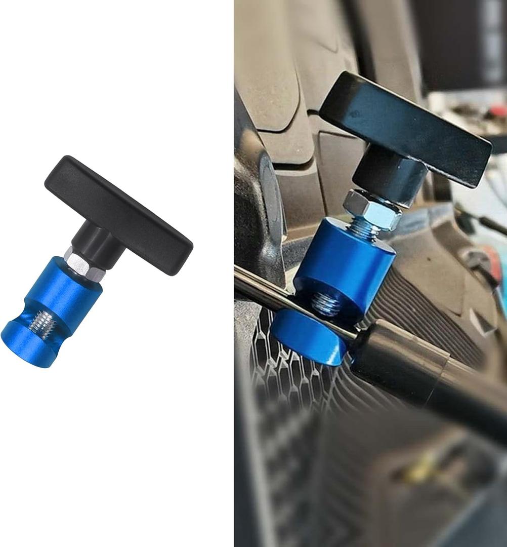 Car Lift Support Clamp, Shock Prop Strut Stopper Retainer for Car Hood, Hood Strut Fixing Clamps with Brass Core, Spark Plug Gap Gauge Tool, Universal Automotive Accessories (Blue)