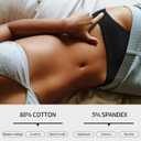 Eiggam Women's Cotton Bikini Panties,High-Cut Full Coverage Stretch Cool Underwear for Women (L)