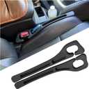Car Seat Gap Filler Organizer 2 Pack, Car Gap Filler with Storage Slot Between Seat and Console, Universal Anti-Drop Organizer for Auto SUV Truck Accessories, Black
