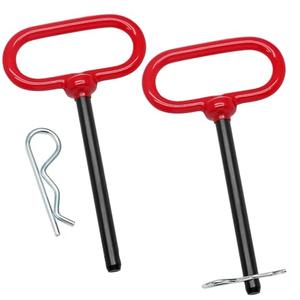 Qjaiune 2Pcs Lawn Mower Trailer Hitch Pin 3/8 x 4 Inch Trailer Gate Pin, Heavy Duty Towing Hitch Pin with Rubber Coated, Garden Tractor Trailer Hitch Pin for ATV, Golf Cart, RV, Truck, Boat, Car