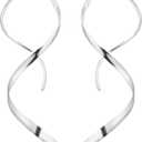 Handmade Spiral Threader Earrings Sterling Silver Hypoallergenic Twisted Pull Through Drop Dangle Earrings for Women - Silver
