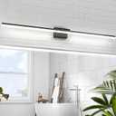 VOLISUN Modern Bathroom Vanity Light 55 inch, 45W Dimmable 5CCT Led Bathroom Light Fixture Over Mirror, Black Bar Vanity Light for Bathrooms Mirror Cabinets Bedroom