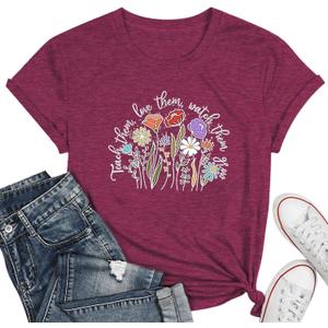 Read Shirt for Women-Reading Rainbow Short Sleeve Reading Teacher Tee Cute Librarian Shirt (Small, 81-purple)