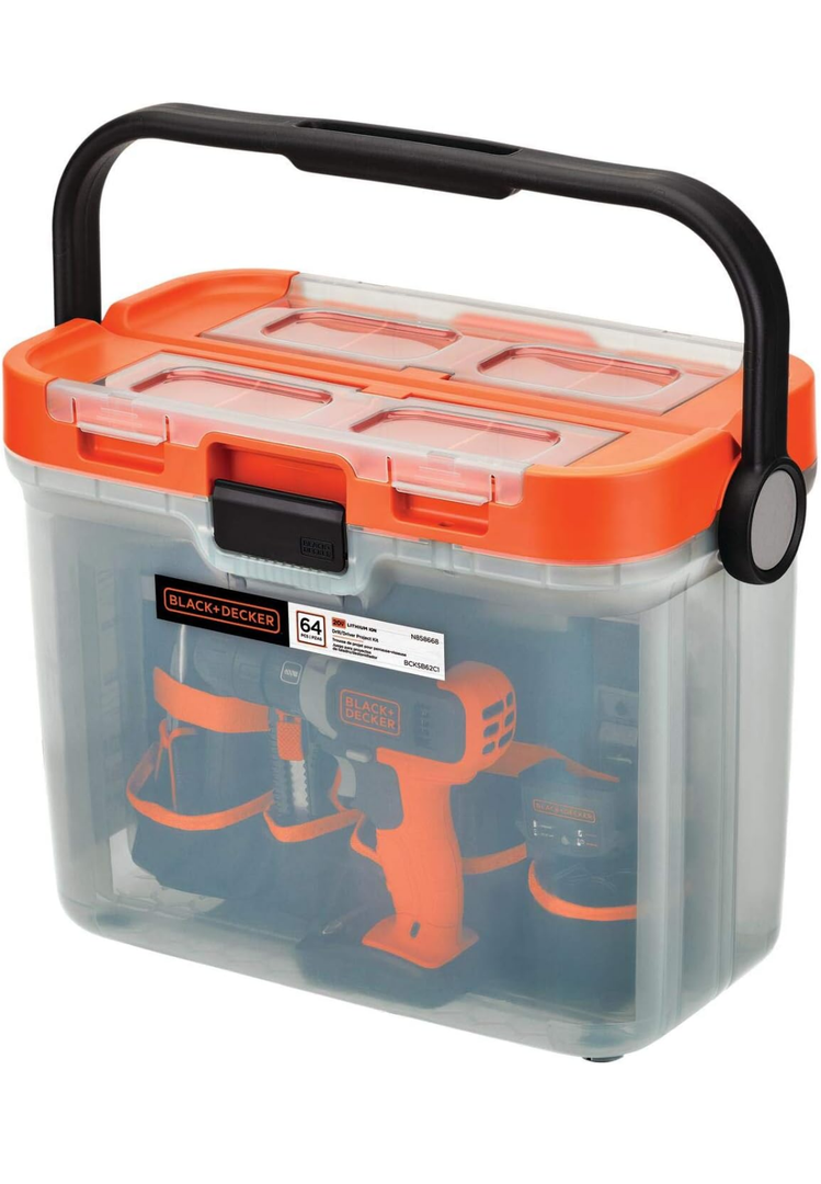 BLACK+DECKER 20V MAX Drill with Home Tool Kit, 64 -Piec