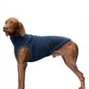 Haloumoning Fleece Dog Sweater Turtleneck Pullover Sweatshirt Pet Winter Warm Clothes (Medium, Navy Blue)