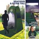 Camping Shower Tent With LED Sensor Light 6.23 ft - Large Easy Pop Up Privacy Tent for Beach Changing - Outdoor Portable Enclosure for Camping, 152.4 cm x 152.4 cm x 188.74 cm