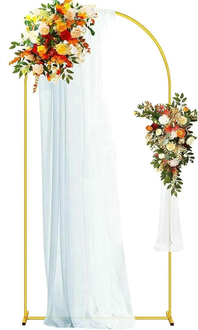 Wedding Arch Backdrop Stand Gold Metal Balloon Arch Stand for Wedding Ceremony Birthday Party Baby Shower Graduation Ceremony Photo Backdrop Balloon Arches Decoration (6FT)