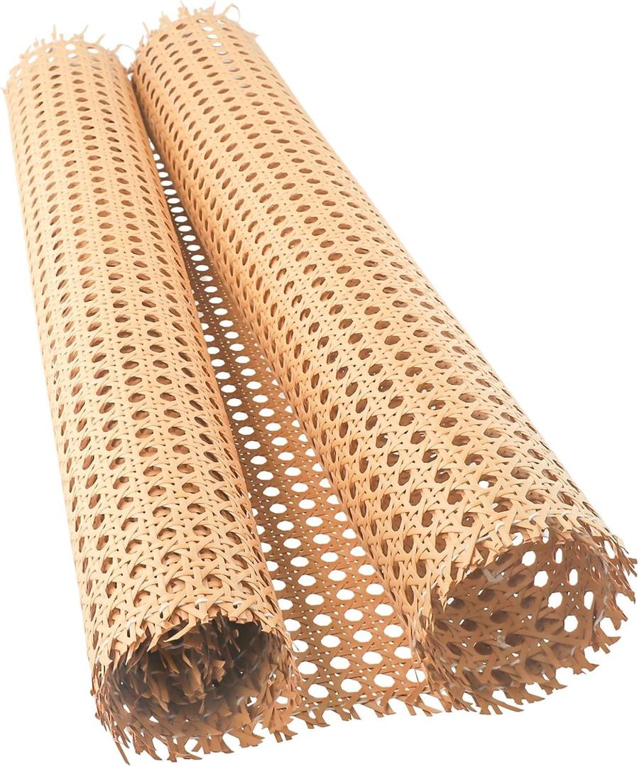 Natural Width Rattan, Cane Webbing Roll Woven Cane Mesh Net, Natural Vine Rattan Mesh Roll Sheet Webbing Caning Material for Chairs Kit (14 inches 35 cm*2 m)