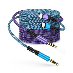Aux Cord to USB C, Samsung Type C to 3.5mm Audio Jack Cable Auxiliar Chord for Galaxy S26 S25 S24 Ultra S23 S22 FE S21 Note20 A57 A17,Pixel 10 9a 9Pro,Apple Car Aux Cord for iPhone 17e 17 16e 16 Plus