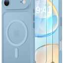 JJL for iPhone Air Case with 2 Pack Screen Protectors, Compatible with MagSafe, Full Camera Protection, Slim Translucent Matte Magnetic Phone Cover for iPhone 17 Air, Sky Blue